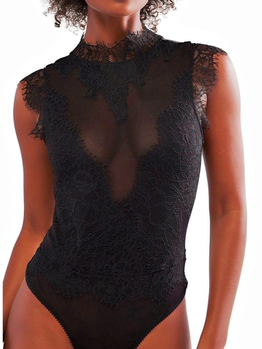 Free people  Lace Bodysuit Lace Open Back Bodysuit Size Small NWT